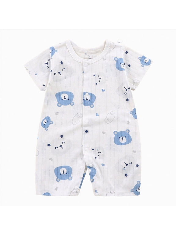 Infant Boys Outfits 6 12 18 24 Months Baby Cotton Button Climbing Suit Baby Boys Girls Bodysuit,Navy,12-18 Months