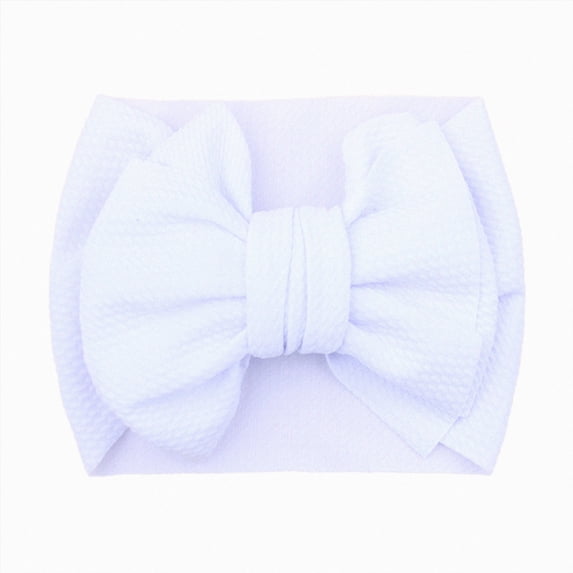 WUANDIXFA Infant Headbands for Baby Girl 1PC Newborn Infant Baby Toddler Girls Bowknot Headband Stretch Hairband Headwear,White,One Size
