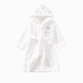 thumbnail image 1 of WUANDIXFA Infant Robe 1-8T Toddler Kids Baby Boys Girls Cartoon Bathrobes Hooded Warm Flannel Pajamas,White,7-8 Years, 1 of 5