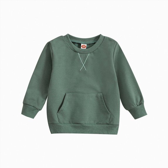 WUANDIXFA Infant Sweatshirt 6 12 18 24 Months 3T 4T Toddler Girls' Sweatshirt Girl Crew Neck Sweatshirt Long Sleeve Pullover Shirt,Green,12-18 Months