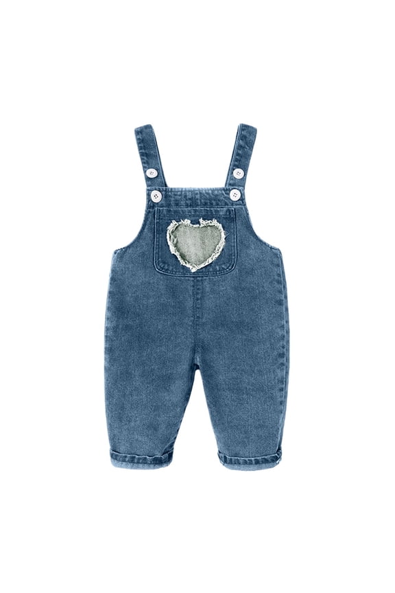 Jeans for Boys Children Toddler Kids Baby Boys Girls Denim Patchwork Overalls Suspender Pants Outfits Clothes Blue,2-3 Years