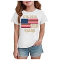 thumbnail image 1 of WUANDIXFA Kids' 250 Anniversary USA Shirt National Flag Short Sleeve T Shirt Vintage Wash 1776-2026 Patriotic Tops 4th of July Gifts (White, 5-6 Years), 1 of 5