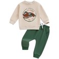 thumbnail image 1 of WUANDIXFA Kids Baby Boys Duck Hunter Clothes Mallard Duck Sweatshirt Pullover Solid Color Pant 2Pcs Toddler Hunting Baby Outfit (Green, 18-24 Months), 1 of 7