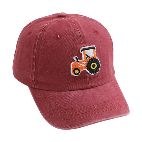 WUANDIXFA Kids Baseball Cap Toddler Baseball Hat Kid Baseball Cap Washed Cotton Adjustable Caps Hats for Boys Girls 2-5 Years,Red