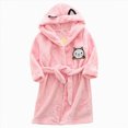thumbnail image 1 of WUANDIXFA Kids Boys Girls Flannel Bathrobe Cartoon Kimono Robe Soft Plush Nightgowns Hooded Bathrobe Sleepwear Toddler Plush Robes Bathrobe Toddler Girl,Pink,11-12 Years, 1 of 6