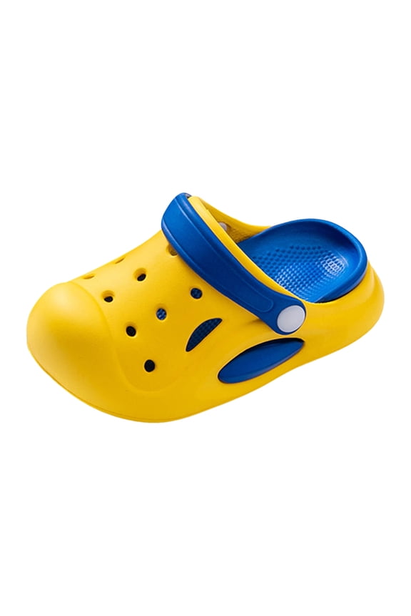 Kids Boys Girls Garden Clogs Shoes Summer Sandals Shower Slippers Toddler Slip On Slides Lightweight Beach Pool Shoes (Yellow, 6.5)