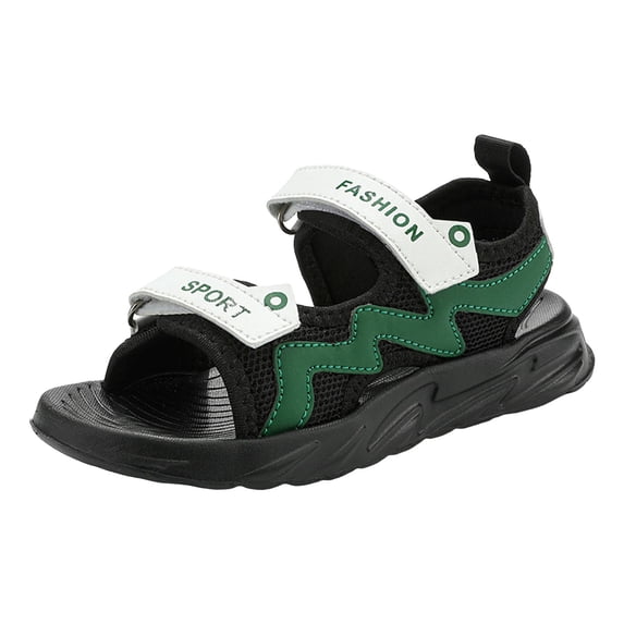 WUANDIXFA Kids Boys Summer Sports Sandals Hiking Beach Outdoor Open toe Sports Sandals for Kids (Green, 2)