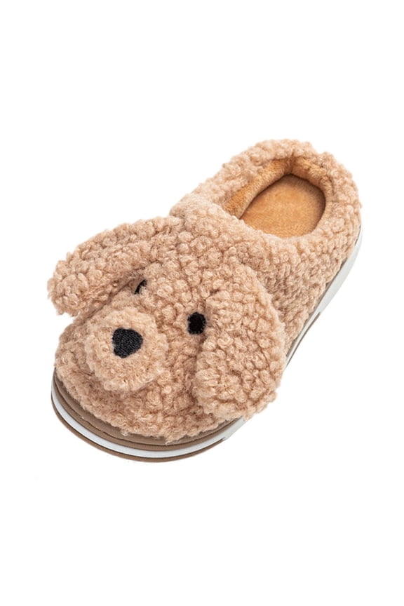 Kids House Slippers for Boys Baby for Boys Girls with Soft Lining Non Slip Gripper Slipper Socks Toddler First Walker Crib Shoes Brown,US 9