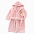 thumbnail image 1 of WUANDIXFA Kids Little Boys Girls Hooded Bathrobe Toddler Cozy Fleece Robe Pajamas Sleepwear for Lounging Kids Robes for Boys,Pink,18-24 Months, 1 of 5