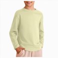 thumbnail image 1 of WUANDIXFA Kids Long Sleeve Shirt Boys Fashion Kids Boys Autumn Cotton 1-10 Years Long Sleeve Crewneck T Shirts Tee Tops Kids Clothes,Light Yellow,1-2 Years, 1 of 4