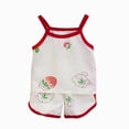 thumbnail image 1 of WUANDIXFA Kids Matching Pajamas 2 Pcs Summer Girl Nightgown Cartoon Pajamas for Kids Teenager Baby Cute Children Clothing,Watermelon Red,12-18 Months, 1 of 5