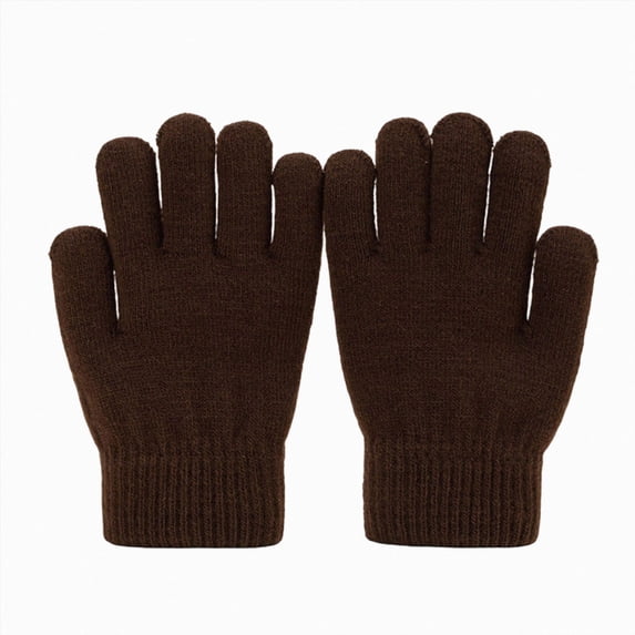 WUANDIXFA Kids Mittens Winter Soft Cute Kid Winter Gloves Toddler Solid Knit Warm Stretchy for Boys Girls,Coffee,One Size