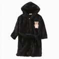 thumbnail image 1 of WUANDIXFA Kids Robes for Girls 1-9 Years Toddler Baby Boys Girls Cartoon Bathrobe Plush Robe Winter Night Robe,Black,2-3 Years, 1 of 5