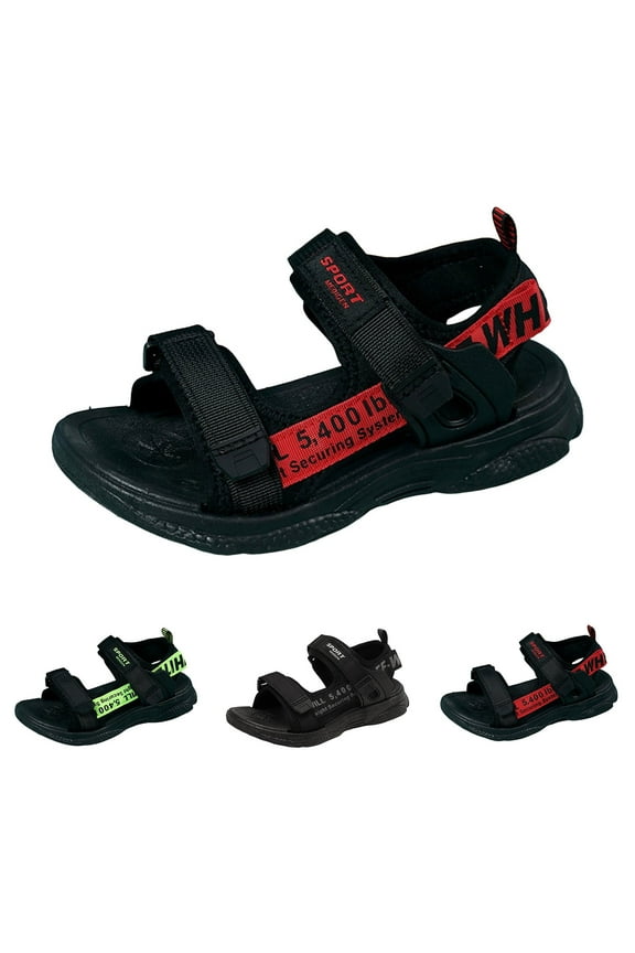 Kids Sandals Boys Toddler Boy Shoes Boy Flip Flops Boy Sandals Fashion Summer Sandals Fashion Beach Shoes Outdoor Soft Soled Casual Sandals Black,13