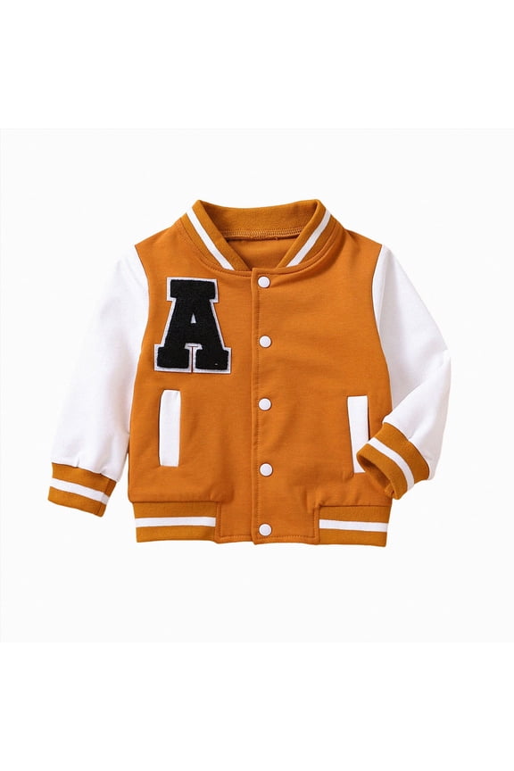 Kids Winter Coat 12 18 24 Months 3T 4T 5T Toddler Boys Girls Winter Coat Jacket Kids Warm Baseball Outerwear Jacket,Orange,4-5 Years