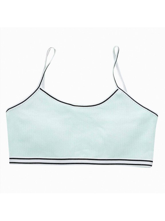 Little Girl Bras Cute Soft Kids Girls Underwear Bra Vest Children Adjustable Strap Underclothes Undies Clothes Kids Bra,Mint Green,12-16 Years