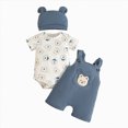 thumbnail image 1 of WUANDIXFA New Born Clothes Baby Boy 3 6 12 18 24 Months Newborn Boys Breathable Set Cute Cartoon Print Short Sleeve Pants Casual 3 Piece Set,Light Blue,3-6 Months, 1 of 4