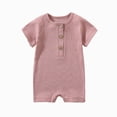 thumbnail image 1 of WUANDIXFA New Born Clothes Baby Girl 3 6 9 12 18 24 Months Baby Boy Girl Soft Short Sleeve Bodysuit Stylish Newborn Bodysuit,Pink,9-12 Months, 1 of 4