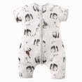 thumbnail image 1 of WUANDIXFA New Born Clothes Baby Girl 6 12 18 24 Months 3T 4T Baby Sleeper Short Sleeve Romper Jumpsuit Zipper Cool Soft Coverall Breathable,White,9-12 Months, 1 of 8