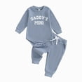 thumbnail image 1 of WUANDIXFA Newborn Baby Boy Outfits 3 6 9 12 18 Months Letter Print Romper + Pants 2PCS Cute Infant Boy's Clothes Set,Blue,3-6 Months, 1 of 5