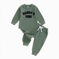 thumbnail image 1 of WUANDIXFA Newborn Baby Boy Outfits 3 6 9 12 18 Months Letter Print Romper + Pants 2PCS Cute Infant Boy's Clothes Set,Green,3-6 Months, 1 of 5