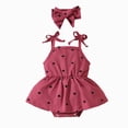 thumbnail image 1 of WUANDIXFA Newborn Baby Girl Clothes 3 6 9 12 18 Months Preemie Newborn Baby Girl Clothes Infant Cotton Romper Ruffle Sleeve Jumpsuit Summer Outfits,Red,9-12 Months, 1 of 6