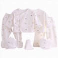 thumbnail image 1 of WUANDIXFA Newborn Boy Clothes 0-3 Months Breathable Cotton 7PCS Layette Set, Baby Boy Casual Home Clothing Set,Light Yellow, 1 of 6