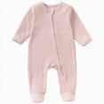 thumbnail image 1 of WUANDIXFA Newborn Boy Outfits 3 6 9 12 Months Baby Organic Cotton Sleep and Play Footed Pajamas for Boys,Pink,6-9 Months, 1 of 9