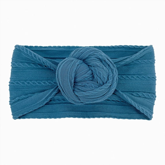 WUANDIXFA Newborn Girl Headbands Stretchy Soft Knot Baby Girl Headbands with Hair Bows Nylon Head Wrap for Newborn Baby Girls Infants,Navy,One Size