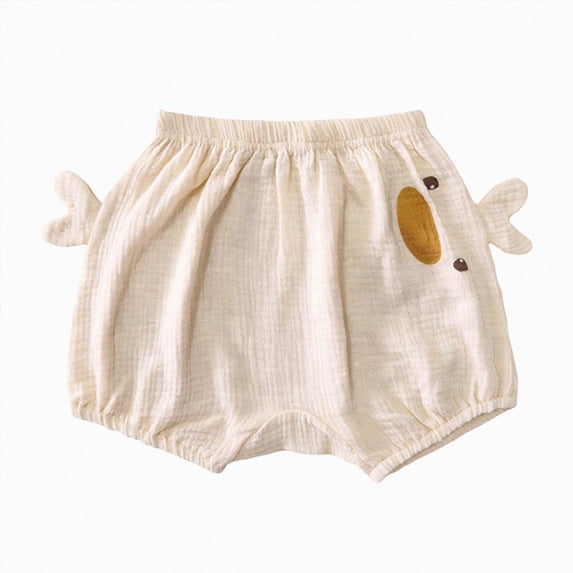 WUANDIXFA Newborn Girl Shorts 6 12 18 24 Months 2T 3T Baby Girls Boys Newborn Toddler Cotton Linen Shorts Solid Color Cute PP Pants,Beige,12-18 Months