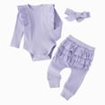 thumbnail image 1 of WUANDIXFA Newborn Girls Outfits 0 3 6 12 18 Months Newborn Baby Girl Clothes Fall Winter Outfits Preemie Baby Clothes Girl,Newborn Coming Home Outfits,Light Purple,3-6 Months, 1 of 4
