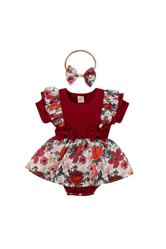 Jumpsuit Baby Girl Baby Girl Clothes Romper Summer Bodysuit Outfits Cotton Linen Jumpsuits Preemie Clothes Red,0 Months