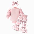 thumbnail image 1 of WUANDIXFA Newborn Outfits Girl 0 3 6 12 18 Months Baby Girl Clothes Toddler Girl Outfits Infant Girl Clothes for Girl Ruffle Shirt Pants+Cute Headband,Pink,12-18 Months, 1 of 7
