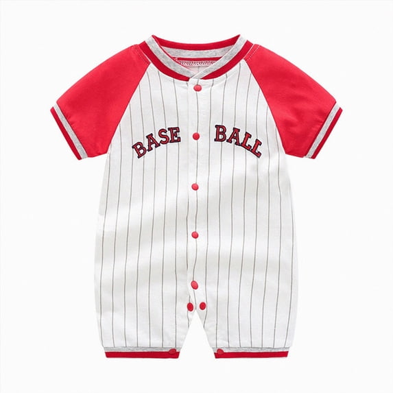 WUANDIXFA Newborn Pajamas 3 6 9 12 18 Months Baby Boys Girls Bodysuit Infant Outfit Newborn Short Sleeve Romper Clothes Baby Jumpsuit,Red,0-3 Months