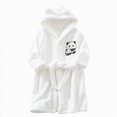 thumbnail image 1 of WUANDIXFA Newborn Robe 1-14 Years Childrens Cartoon Home Clothes Bathrobe Warm Boys Girls Pajamas Flannel Hooded Robe,White,7-8 Years, 1 of 6