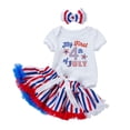 thumbnail image 1 of WUANDIXFA Newborn Summer Clothes 4th of July Baby Girl Outfits America 250 4th of July Outfits Baby Girl Newborn Girl Clothes 0-3 Months,White, 1 of 4
