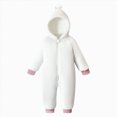 thumbnail image 1 of WUANDIXFA Newborn Winter Clothes Girl Cute Romper Cute and Cozy Fleece Full Body Romper Jumpsuit for Winter Home Wear,White,3-6 Months, 1 of 7