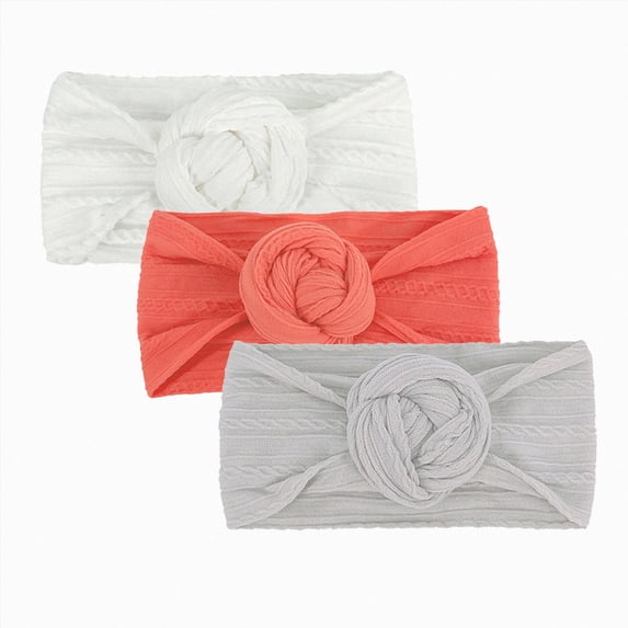 WUANDIXFA Nylon Baby Bows 3pcs Baby Girls Bows Headbands Nylon Hairbands Ribbon Bow Accessories for Newborns Infants Toddlers and Kids,Red,One Size