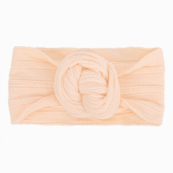 WUANDIXFA Preemie Bows for Baby Girls Stretchy Soft Knot Baby Girl Headbands with Hair Bows Nylon Head Wrap for Newborn Baby Girls Infants,Rose Gold,One Size