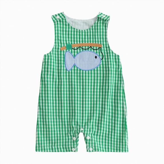 WUANDIXFA Preemie Clothes Boys 3 6 12 18 Months Summer Cute Cotton Sleeveless Romper, Baby Bubble Romper Baby One Piece Bodysuit Baby Undershirts,Green,0-3 Months