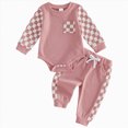 thumbnail image 1 of WUANDIXFA Preemie Newborn Boy Clothes Gift 3 6 9 12 18 Months Long Sleeve Romper Baby Boys Bodysuit Long Pants Outfit Set,Pink,0-3 Months, 1 of 5