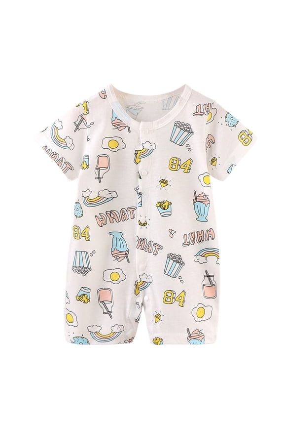 Rayon Baby Pajamas, Short Sleeve Footless Rompers, Snap Closure Sleeper for Boy Girls (Light Blue, 6-12 Months)