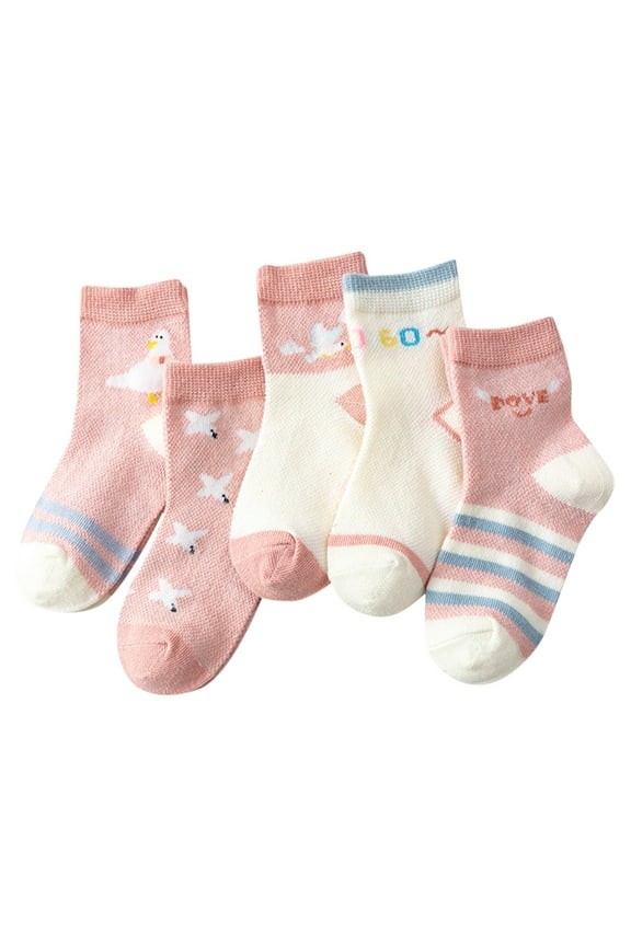 Ruffle Socks Baby Girl 5 Pairs Girls Ankle Athletic Socks Cushioned Running Cotton Socks Baby Girl Ruffle Socks Pink,3-5 Years