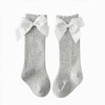 thumbnail image 1 of WUANDIXFA Ruffle Socks for Toddler Girls Toddler Baby Kids Girls Solid Knee-High Socks Stockings Mid-Calf Length Princess Sock,Grey,18-36 Months, 1 of 5