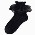 thumbnail image 1 of WUANDIXFA School Girl Socks Girls Ruffle Ankle Socks Ruffled Lace Socks for Frilly Dress School Socks Black,1-3 Years, 1 of 4