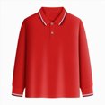 thumbnail image 1 of WUANDIXFA Shirts for Toddler Boys Toddler Boys Shirts Kids School Clothing Long Sleeve Polo Shirt Spring Summer Soft Breathable,Red,4-5 Years, 1 of 4