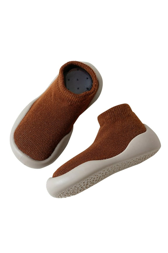 Shoes for Boys Toddler Sneakers Baby Non Slip Lightweight Breathable Barefoot Shoes Tennis Walking Shoes Brown,8