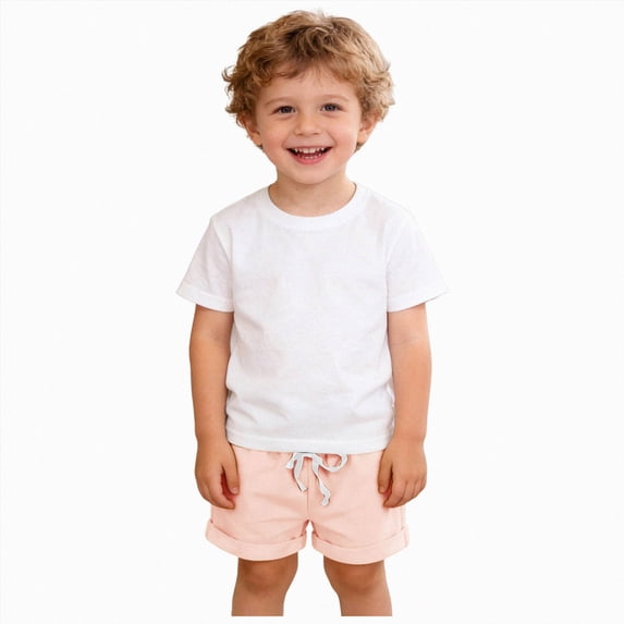 WUANDIXFA Shorts for Boys Shorts Summer Comfortable Breathable Sports Casual Drawstring Shorts,Pink,5-6 Years