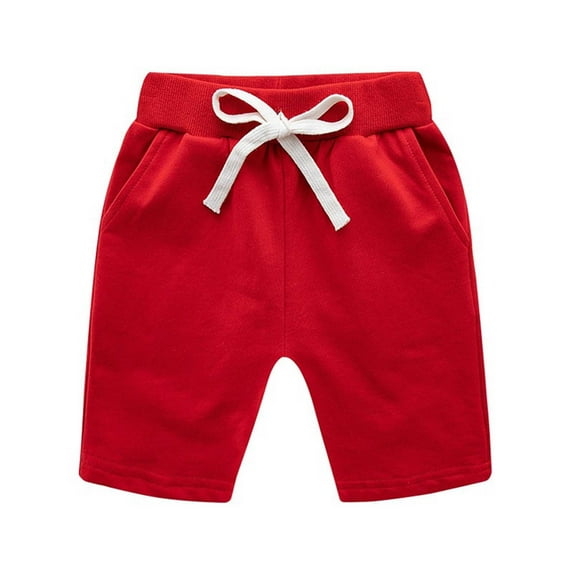 WUANDIXFA Shorts for Teens Girls Shorts Summer Casual Running Shorts with Double Pocket for Kids Red,12-18 Months