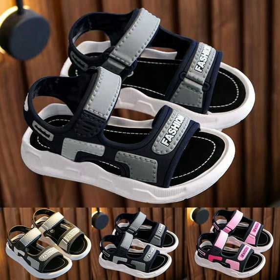 WUANDIXFA Summer Shoes for Girls Toddler Girls Sandals Baby Girls Boys Children's Beach Shoes Soft Sole Toe Crash Sandals Red,10